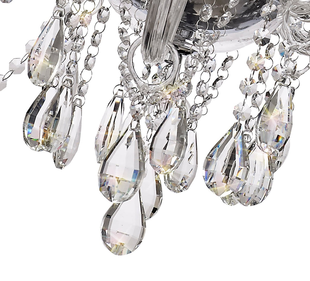 Regent Bastia 12 Light Chandelier in Polished Chrome with Clear Glass Crystal