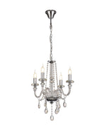 Regent Bastia 4 Light Chandelier in Polished Chrome with Clear Glass Crystal