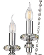 Regent Bastia 4 Light Chandelier in Polished Chrome with Clear Glass Crystal