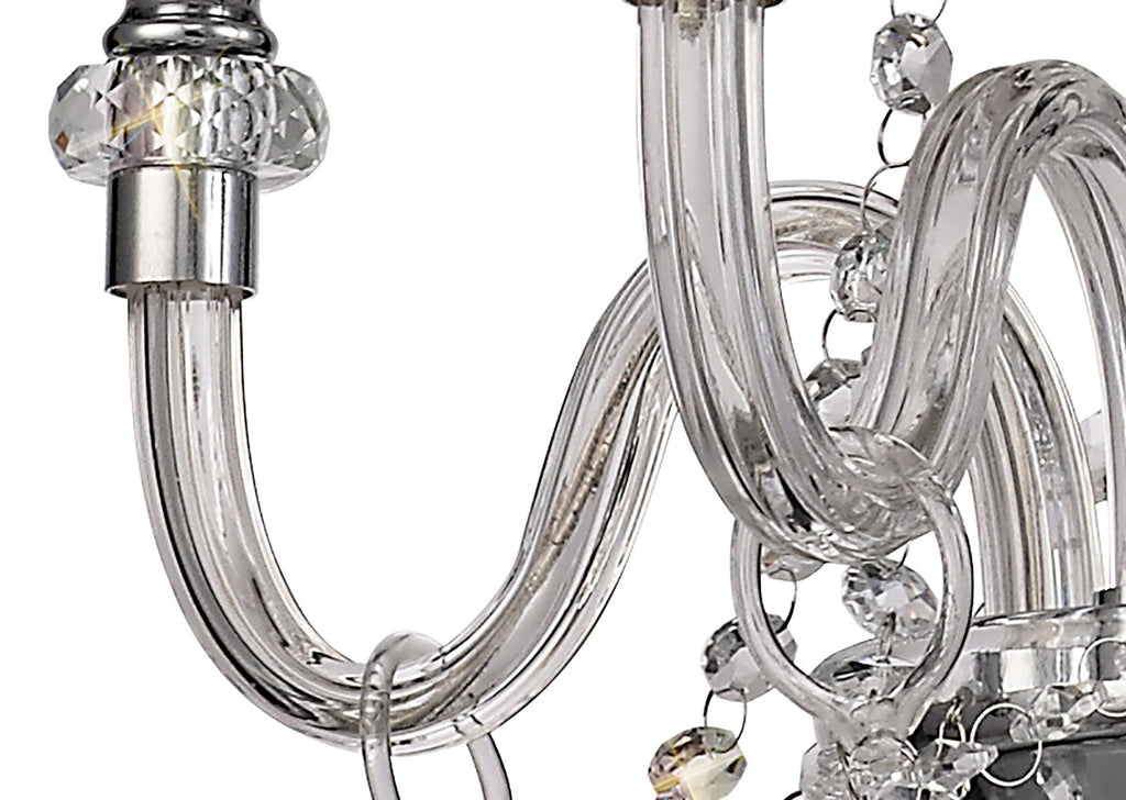 Regent Bastia 4 Light Chandelier in Polished Chrome with Clear Glass Crystal