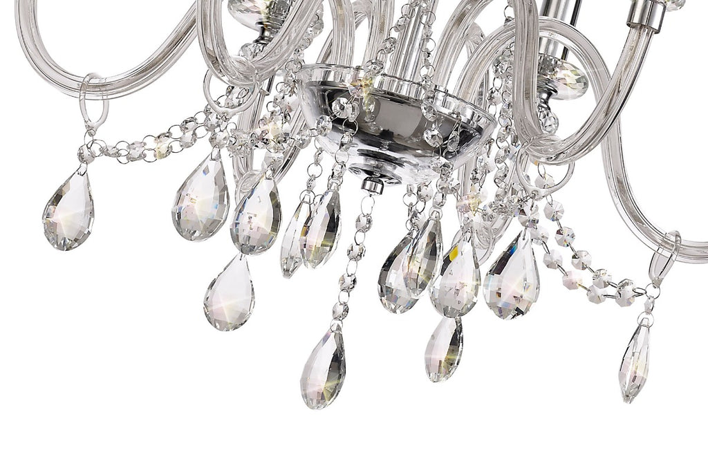 Regent Bastia 6 Light Chandelier in Polished Chrome with Clear Glass Crystal