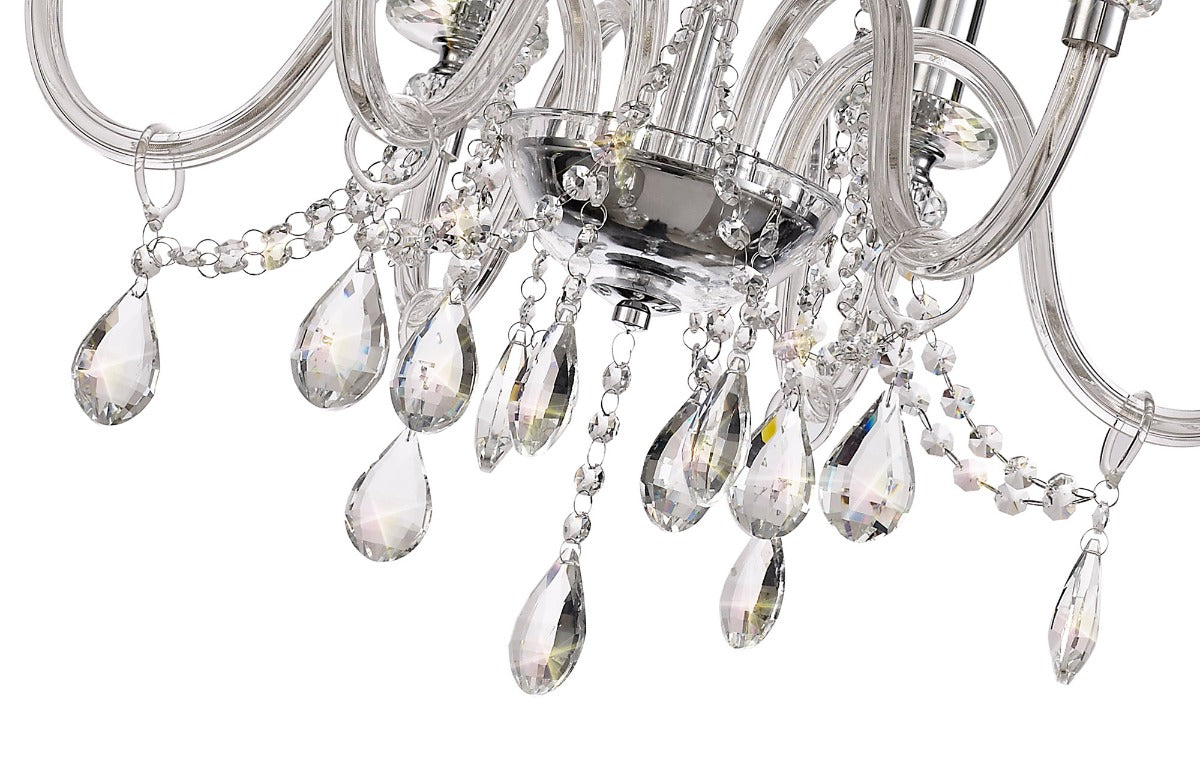 Regent Bastia 6 Light Chandelier in Polished Chrome with Clear Glass Crystal