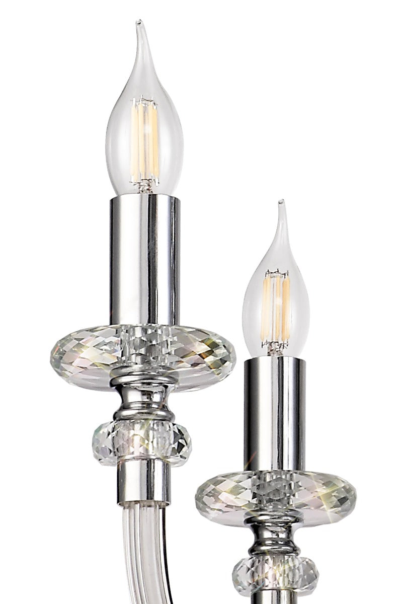 Regent Bastia 8 Light Chandelier in Polished Chrome with Clear Glass Crystal