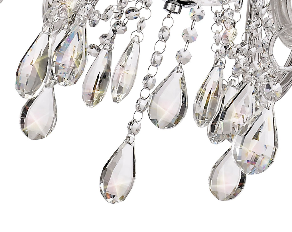 Regent Bastia 8 Light Chandelier in Polished Chrome with Clear Glass Crystal