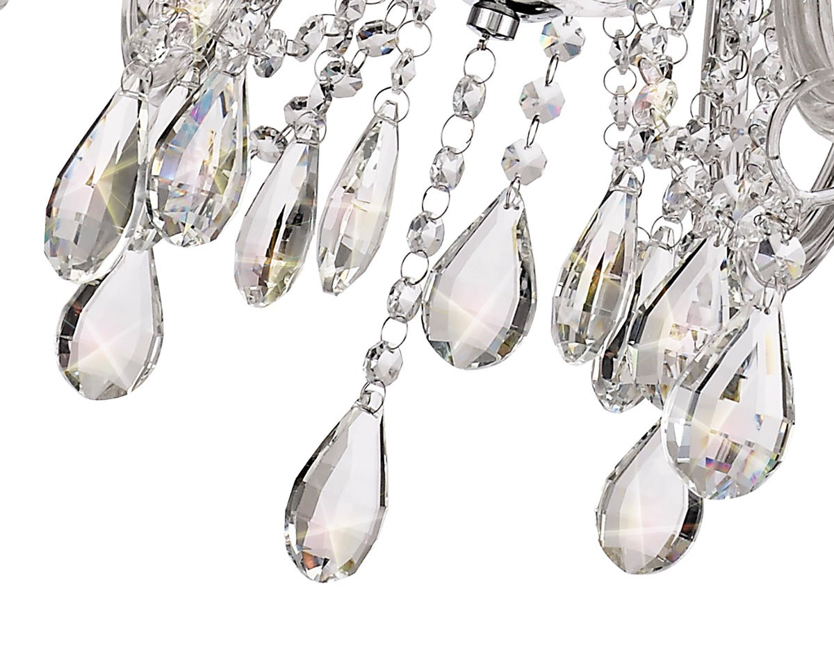 Regent Bastia 8 Light Chandelier in Polished Chrome with Clear Glass Crystal