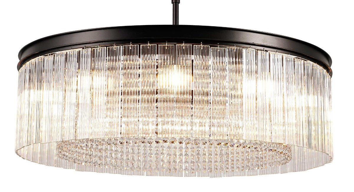 Regent Brittany Large Round 10 Light Pendant Light in Brown Oxide