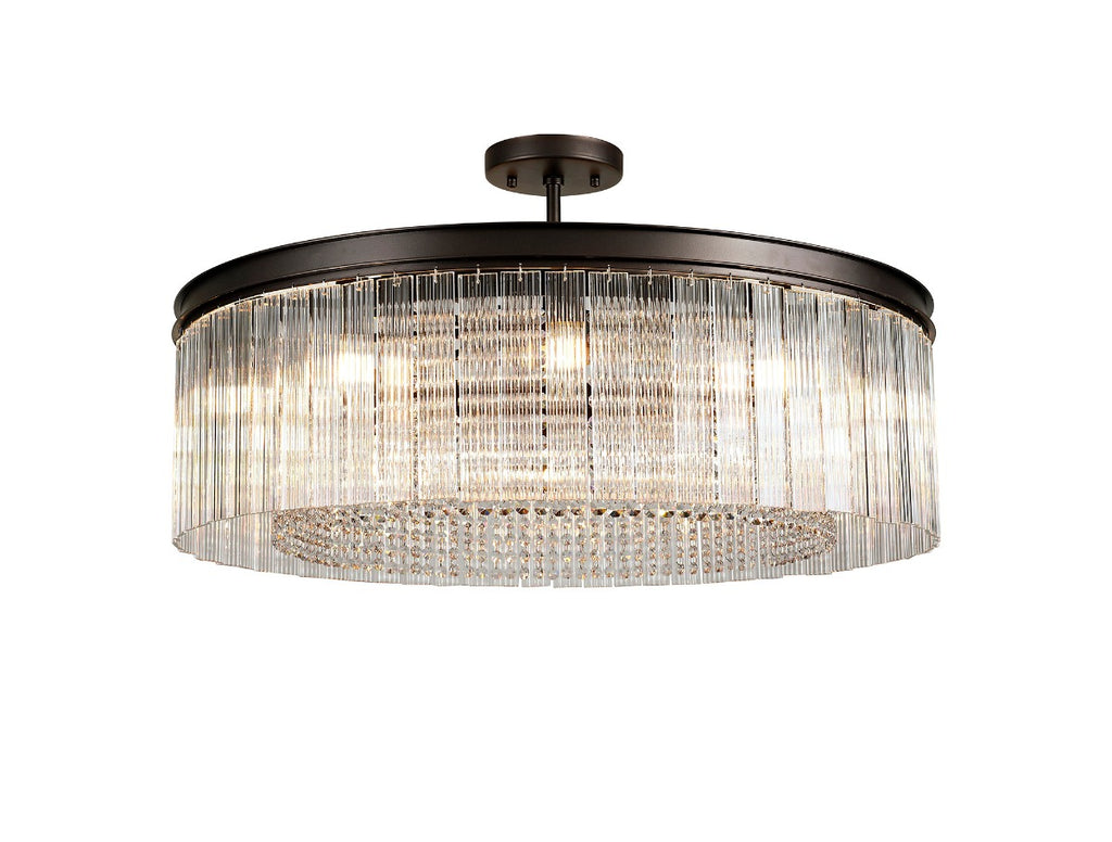 Regent Brittany Large Round 10 Light Pendant Light in Brown Oxide