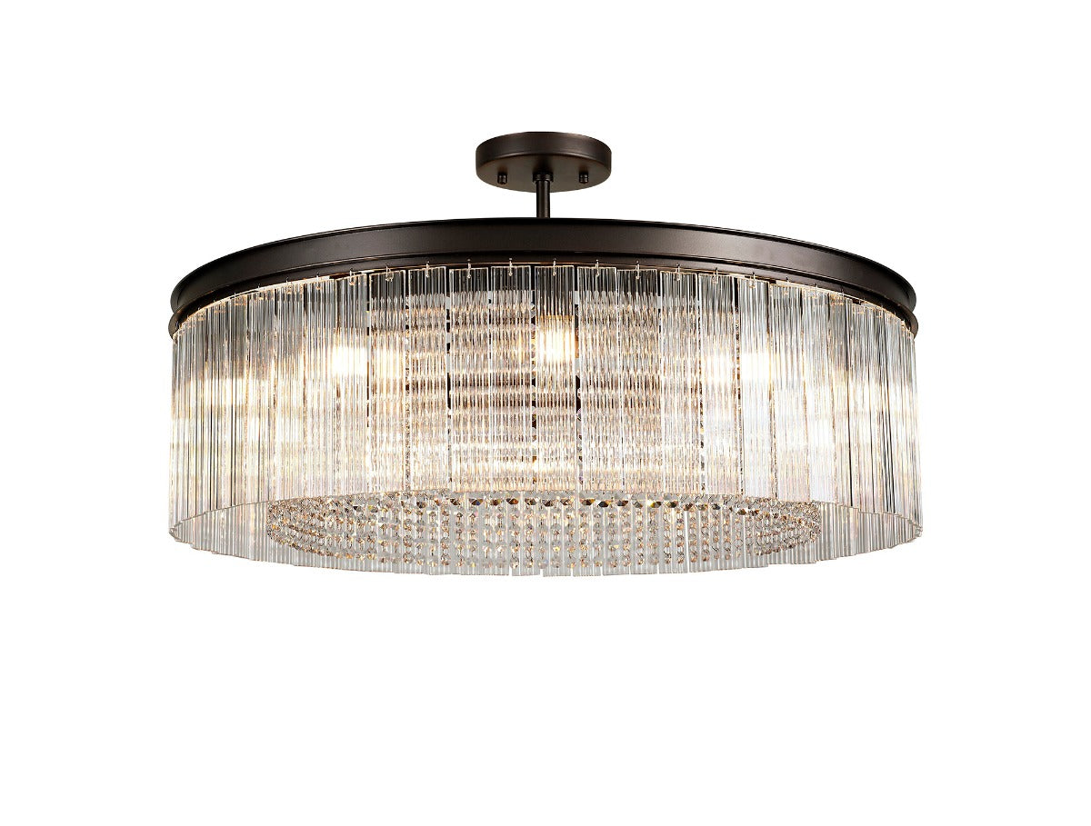 Regent Brittany Large Round 10 Light Pendant Light in Brown Oxide