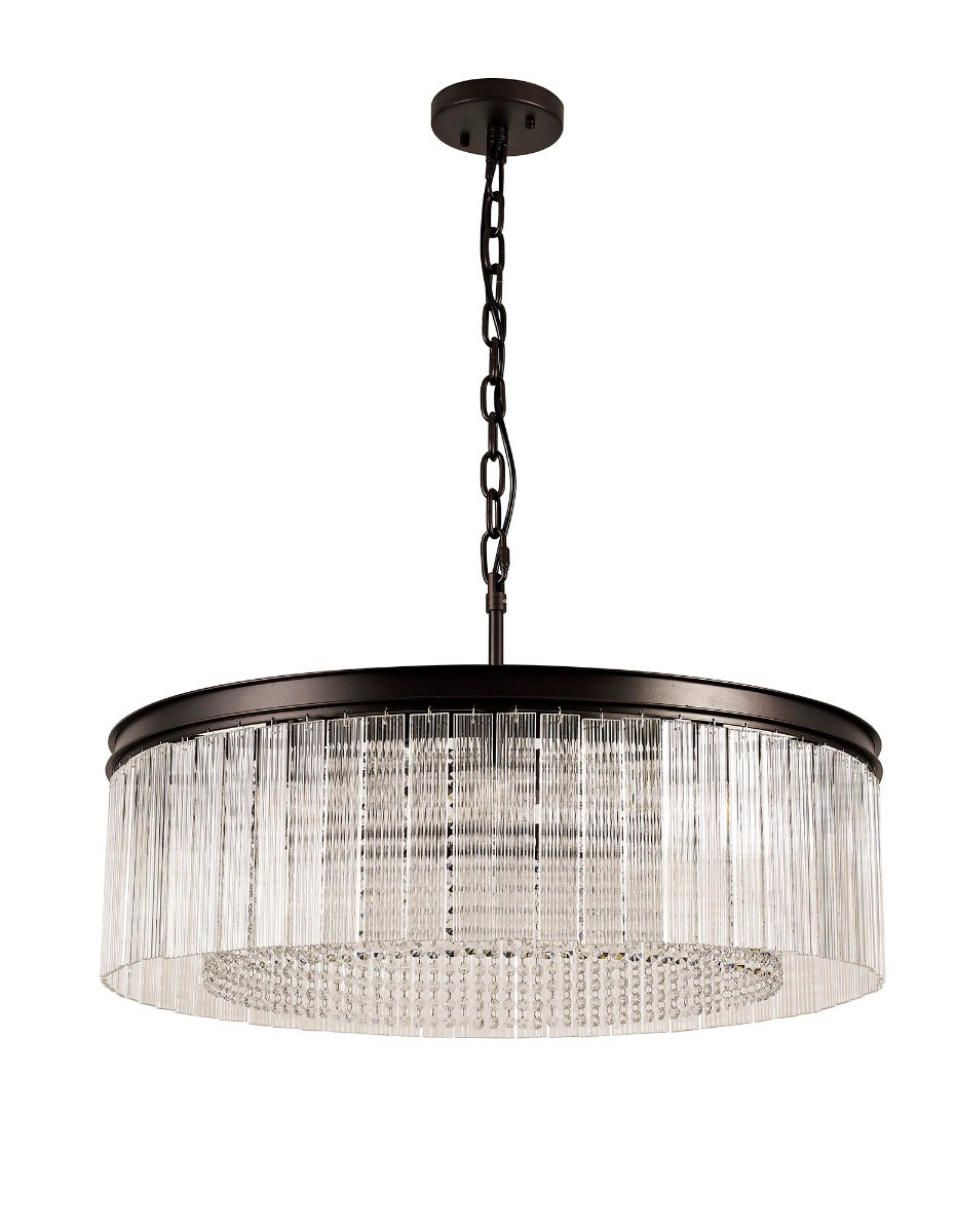 Regent Brittany Large Round 10 Light Pendant Light in Brown Oxide