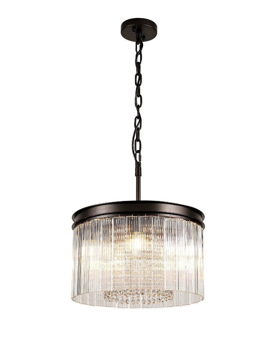 Regent Brittany Small Round 5 Light Pendant Light in Brown Oxide