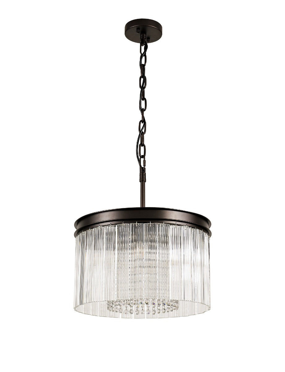 Regent Brittany Small Round 5 Light Pendant Light in Brown Oxide