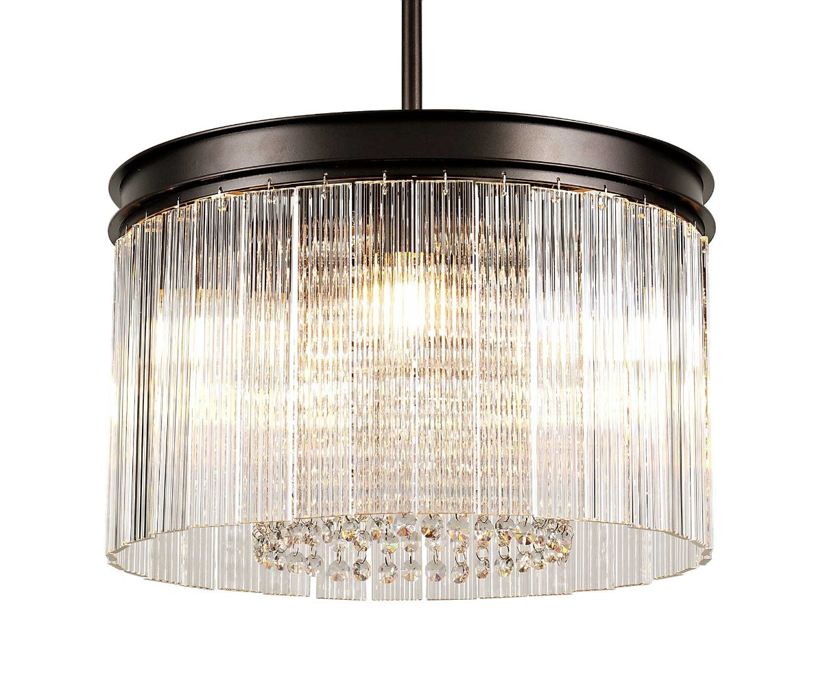 Regent Brittany Small Round 5 Light Pendant Light in Brown Oxide