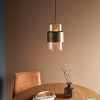 Regent Catania 1 Light Pendant Light in Bronze Patina with Glass Shade