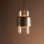 Regent Catania 1 Light Pendant Light in Bronze Patina with Glass Shade