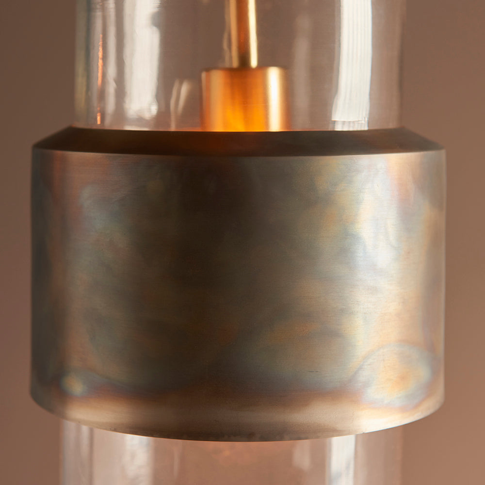 Regent Catania 1 Light Pendant Light in Bronze Patina with Glass Shade