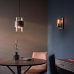 Regent Catania 1 Light Pendant Light in Bronze Patina with Glass Shade