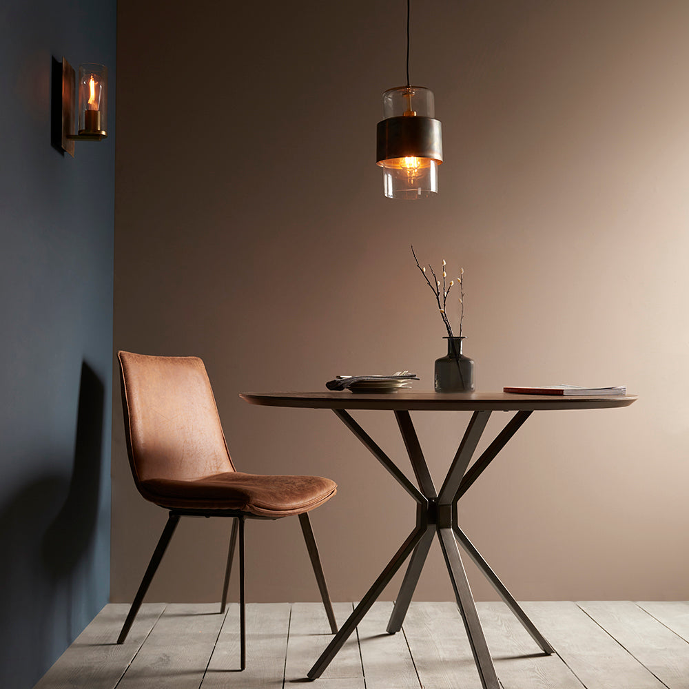 Regent Catania 1 Light Pendant Light in Bronze Patina with Glass Shade