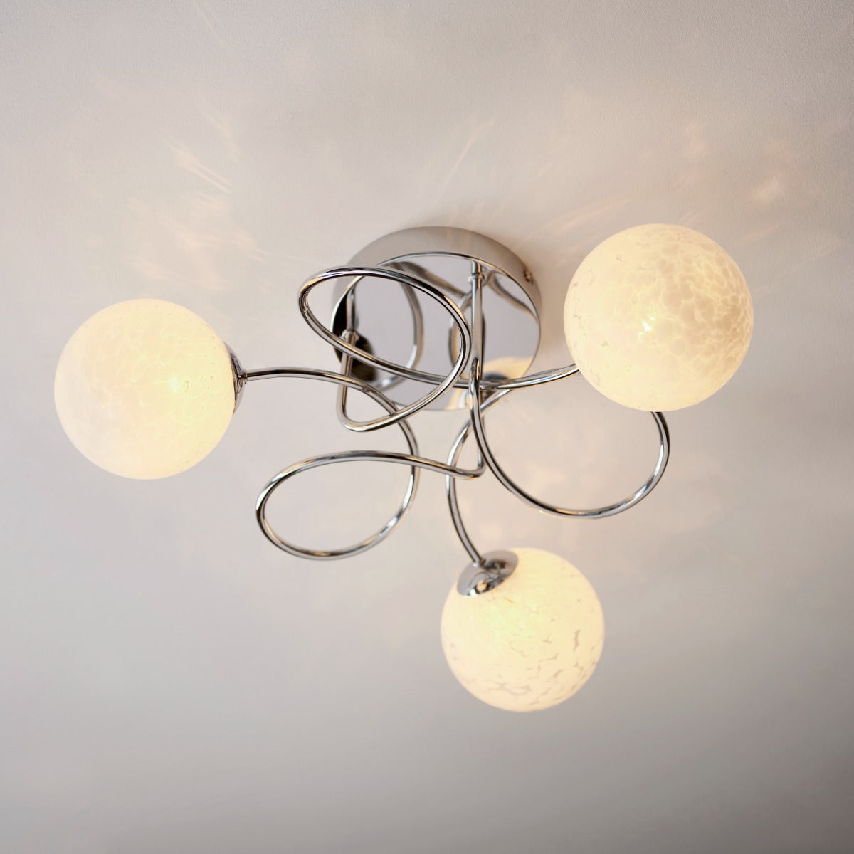 Regent Celest 3 Light Semi Flush Ceiling Light in Polished Chrome