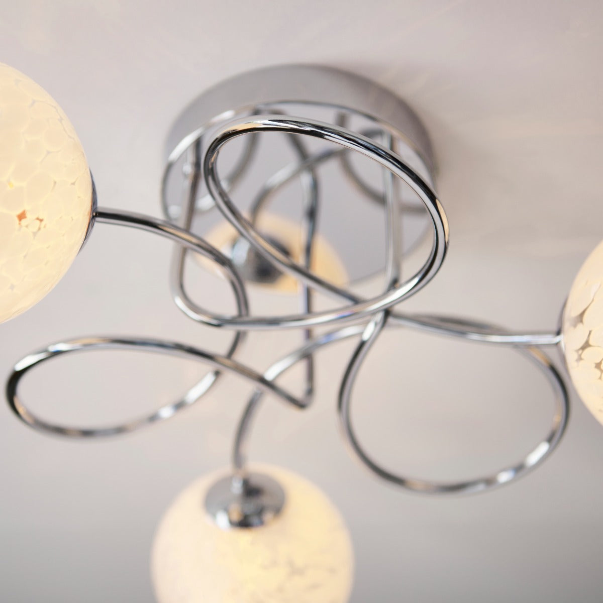 Regent Celest 3 Light Semi Flush Ceiling Light in Polished Chrome