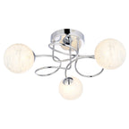 Regent Celest 3 Light Semi Flush Ceiling Light in Polished Chrome