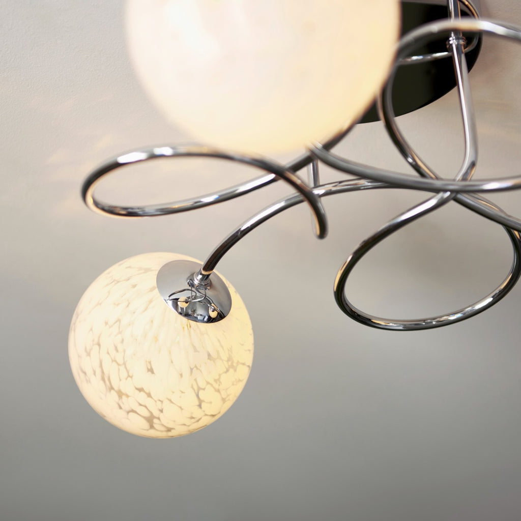 Regent Celest 3 Light Semi Flush Ceiling Light in Polished Chrome