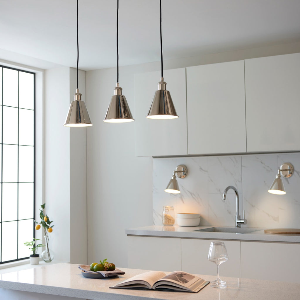 Regent Celosia 3 Light Bar Pendant Light in Bright Nickel