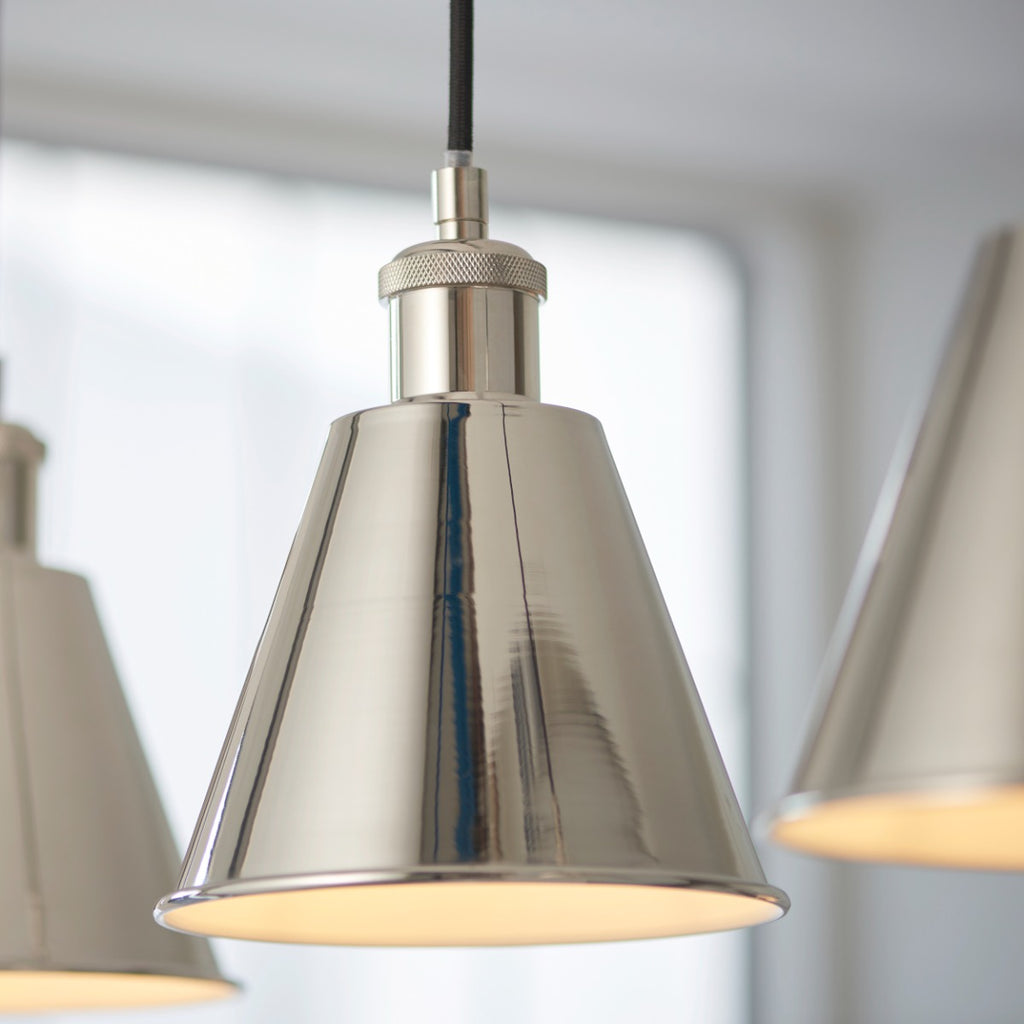 Regent Celosia 3 Light Bar Pendant Light in Bright Nickel