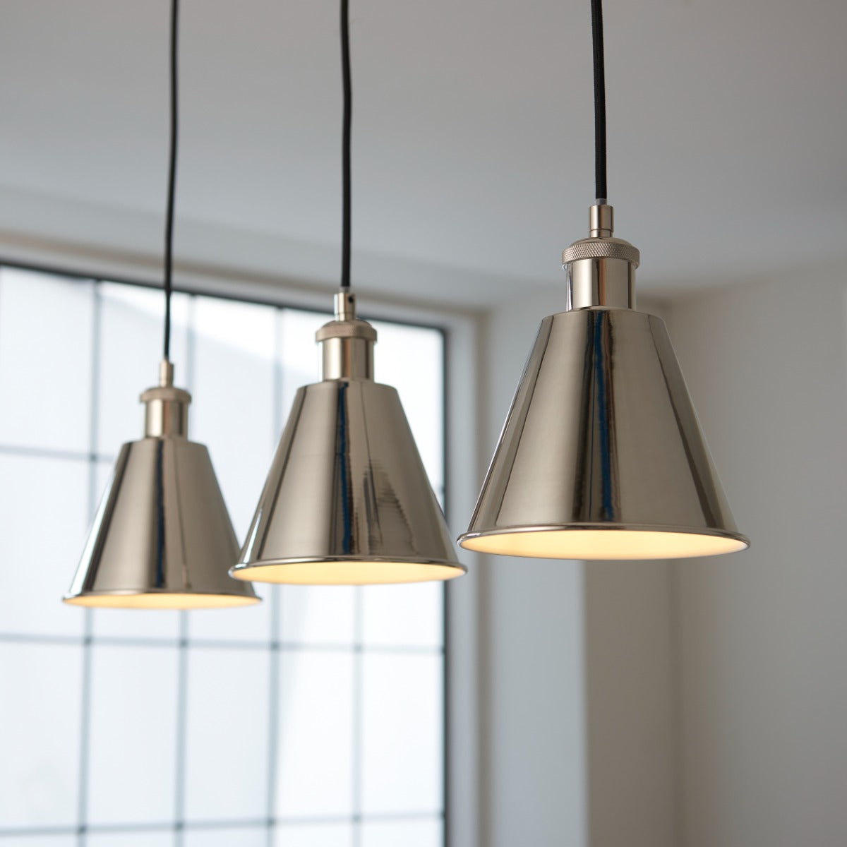 Regent Celosia 3 Light Bar Pendant Light in Bright Nickel