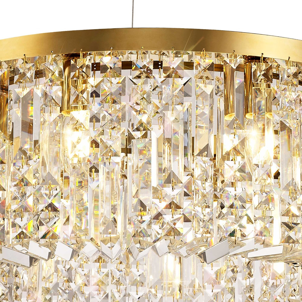 Regent Cholet 60cm Round 8 Light Chandelier in Gold with Crystal