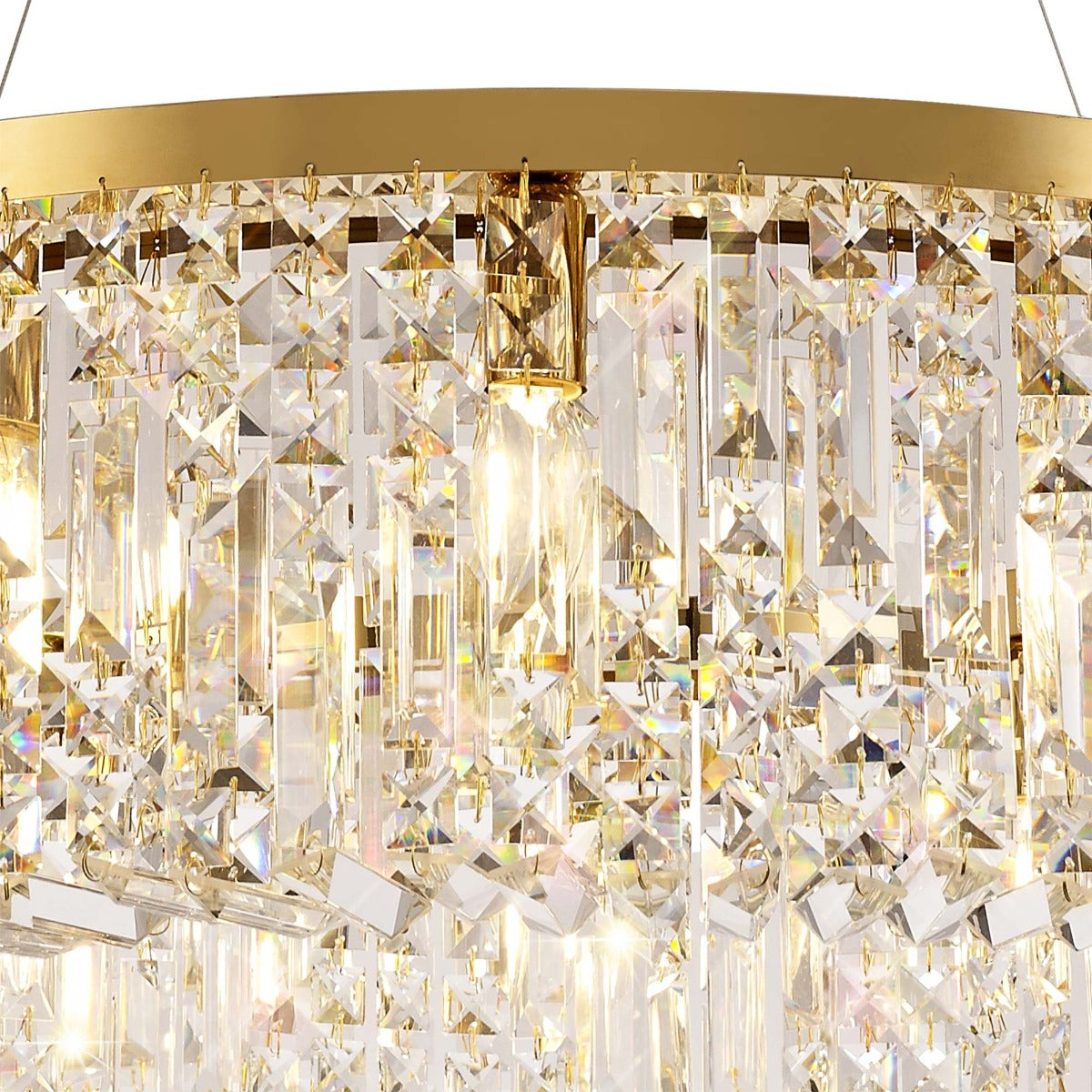 Regent Cholet 80cm Round 12 Light Chandelier in Gold with Crystal