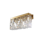Regent Cholet Large Rectangular 3 Light Wall Light in Gold with Crystal