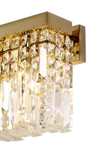 Regent Cholet Large Rectangular 3 Light Wall Light in Gold with Crystal