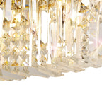 Regent Cholet Large Rectangular 3 Light Wall Light in Gold with Crystal
