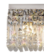 Regent Cholet Large Rectangular 3 Light Wall Light in Polished Chrome with Crystal