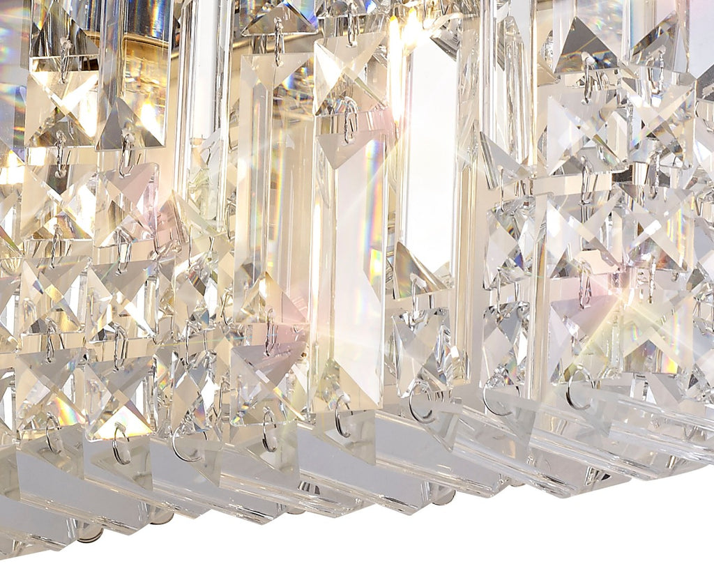 Regent Cholet Large Rectangular 3 Light Wall Light in Polished Chrome with Crystal