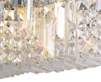 Regent Cholet Large Rectangular 3 Light Wall Light in Polished Chrome with Crystal