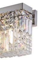 Regent Cholet Large Rectangular 3 Light Wall Light in Polished Chrome with Crystal