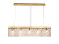 Regent Cholet Linear 5 Light Chandelier in Gold with Crystal