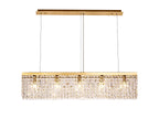 Regent Cholet Linear 5 Light Chandelier in Gold with Crystal