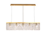 Regent Cholet Linear 5 Light Chandelier in Gold with Crystal