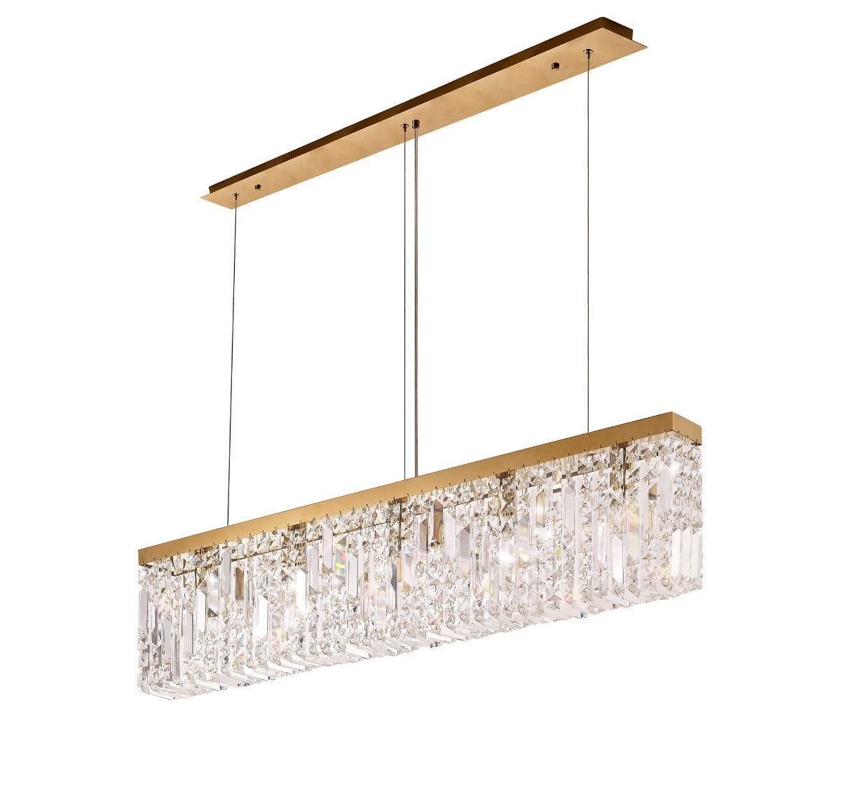 Regent Cholet Linear 5 Light Chandelier in Gold with Crystal