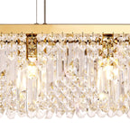 Regent Cholet Linear 5 Light Chandelier in Gold with Crystal