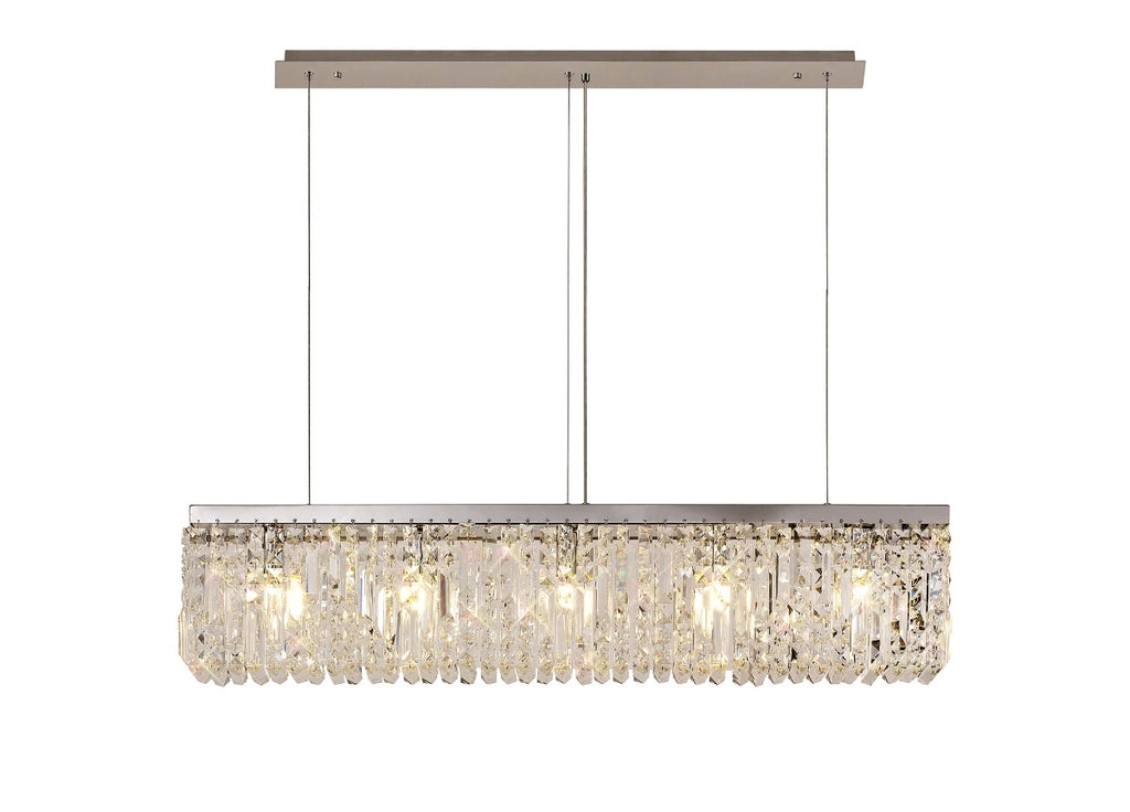 Regent Cholet Linear 5 Light Chandelier in Polished Chrome with Crystal