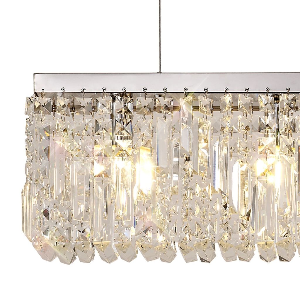 Regent Cholet Linear 5 Light Chandelier in Polished Chrome with Crystal