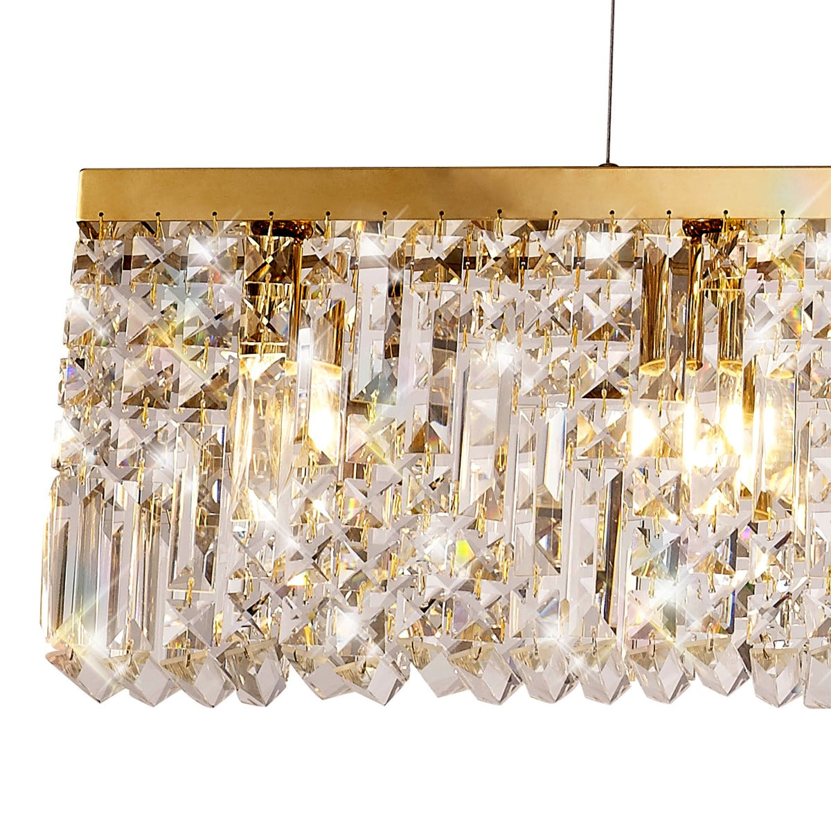 Regent Cholet Linear 7 Light Chandelier in Gold with Crystal
