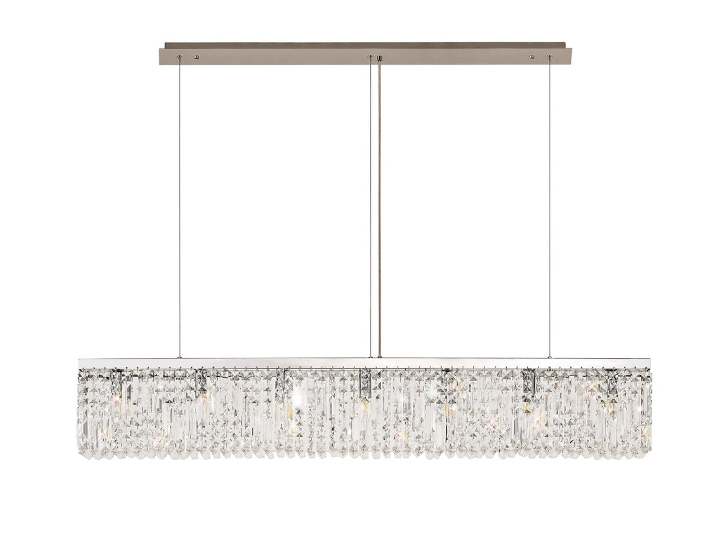 Regent Cholet Linear 7 Light Chandelier in Polished Chrome with Crystal