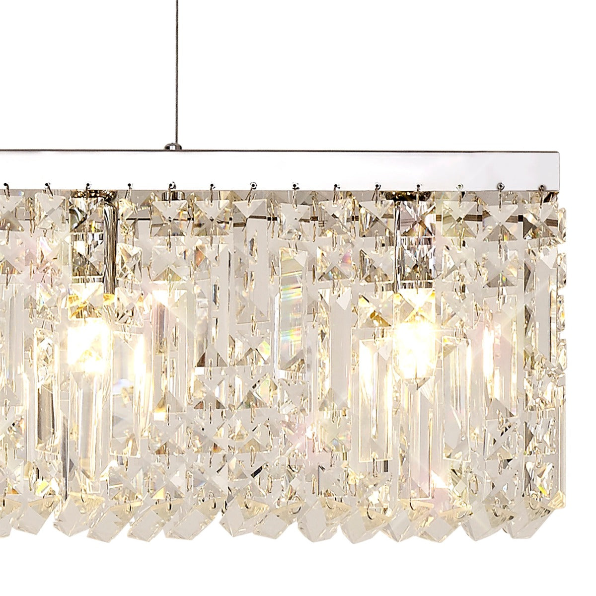 Regent Cholet Linear 7 Light Chandelier in Polished Chrome with Crystal