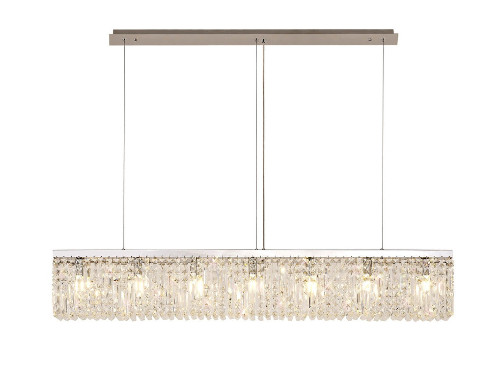 Regent Cholet Linear 7 Light Chandelier in Polished Chrome with Crystal