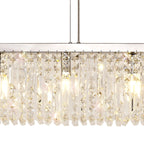 Regent Cholet Linear 7 Light Chandelier in Polished Chrome with Crystal