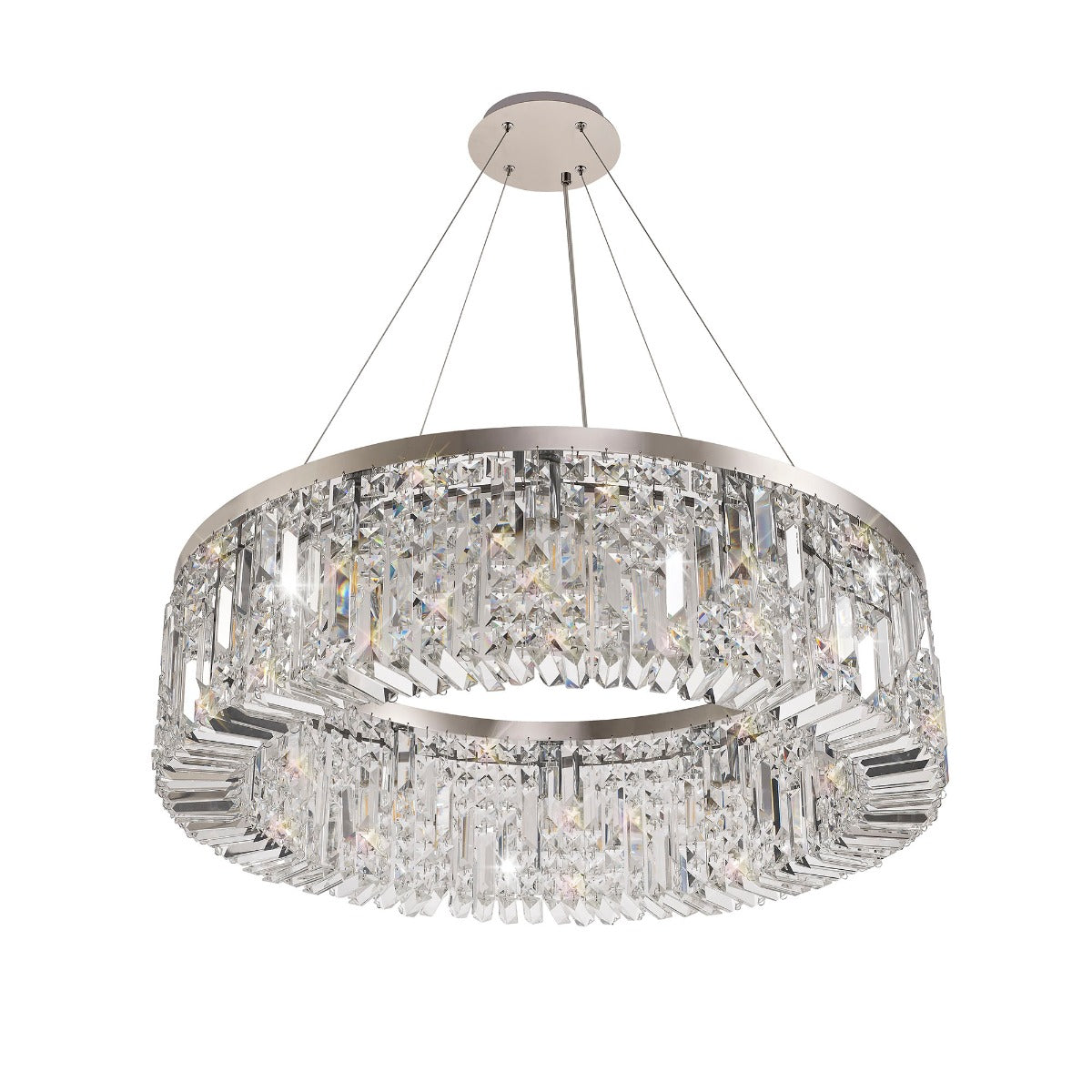 Regent Cholet Round 12 Light Chandelier in Polished Chrome with Crystal